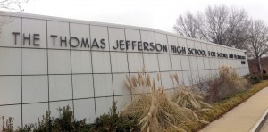 Thomas Jefferson High School for Science and Technology sign Thomas Jefferson High School for Science and Technology sign